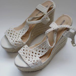 Mossimo White/Cream Crochet Espadrille Wedges